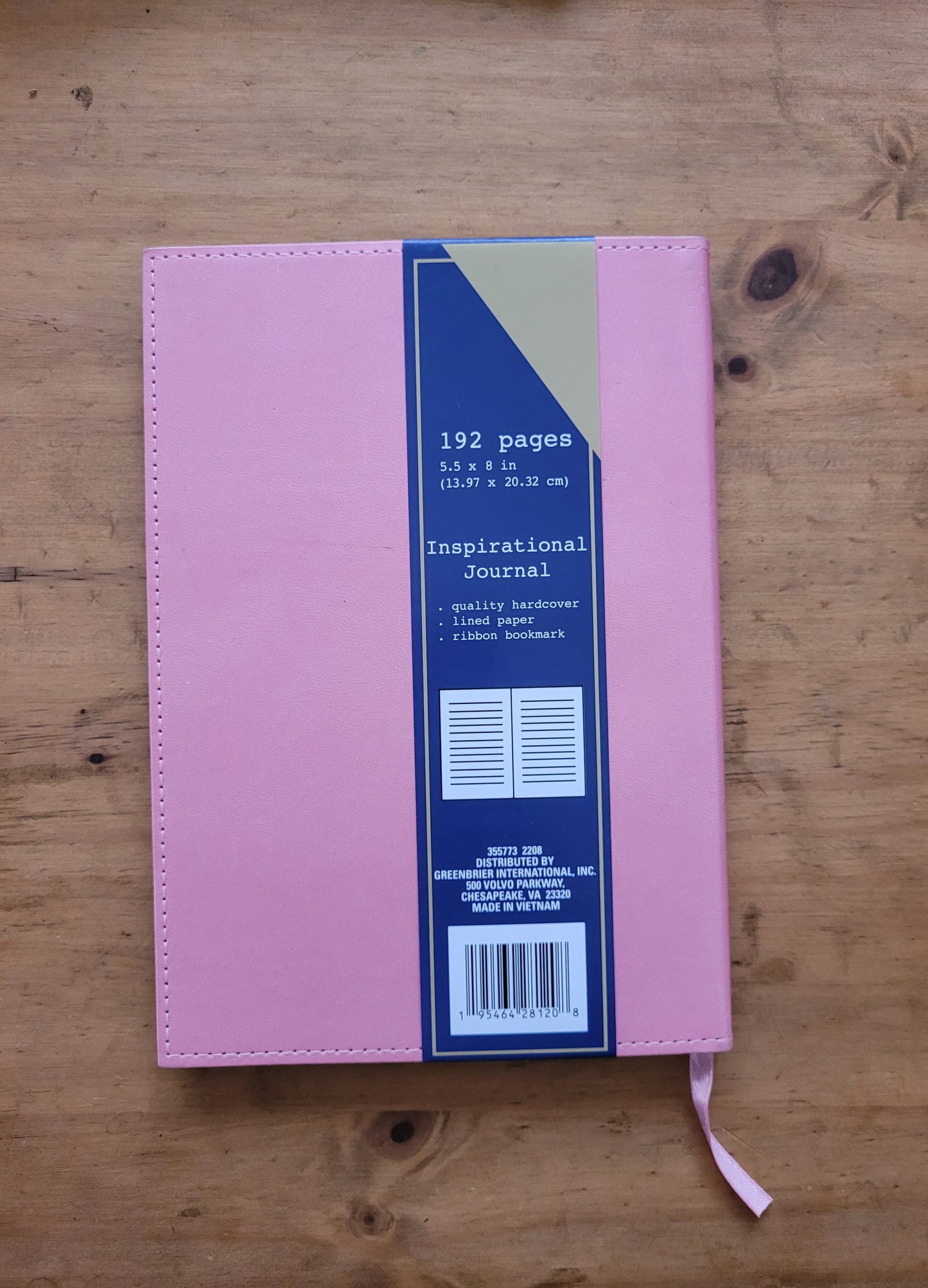 Pink inspirational journal